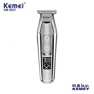 Hårtrimmer Kemei Professional Hair Trimmer Electric Men's Trimmer Laddning Hair Trimmer LCD Display Oil Head Trimmer KM-5027 230724