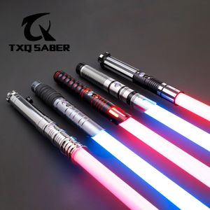 Светодиодные фонарики TXQSaber Световой меч Neo Pixel RGB Гладкий качающийся металлический рукоять для тяжелых дуэлей 12 цветов