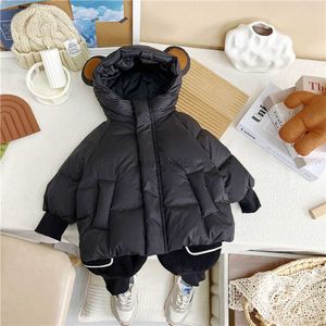 Down Coat Children's Winter Down Jackets Thicken Warm Baby Boys Girls Zipper Hooded Jacket Toddler Kids Cartoon Winter Outwear HKD230725