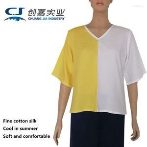 Women's T Shirts Cotton Silk Summer Mid-Sleeve V-Neck kort T-shirt Designer Original Personliga kläder Bekväma Casual Top 4XL 5XL