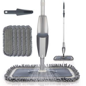 Mops Magic Spray Mop Piso de madeira com almofadas de microfibra reutilizáveis Alça de 360 graus Home Windows Cozinha Mop Sweeper Vassoura Limpeza Ferramentas 230724