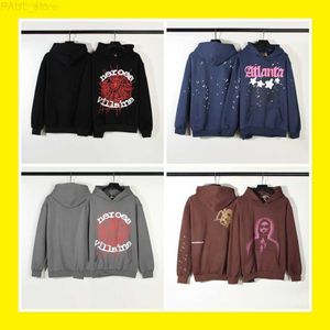 Men's Hoodies Sweatshirts Spder Hip Hop Singer Rocky Same Foam Letter Spider Web Print Couple Hoodie L230725