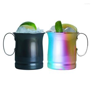 Tazze Bicchiere Moscow Mule in acciaio inossidabile Bicchiere da birra Rame placcato oro Bicchieri