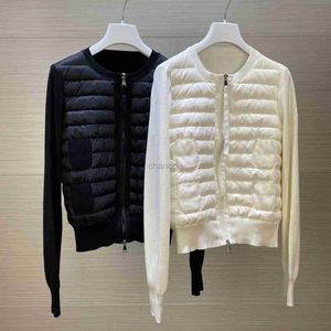 Women's Down Parkas 2023 Winter Women Down Jackets Sticked tröja 90% Duck Fillers Patchwork Thin Slim Coats Black White Casual Female Outerwear HKD230725
