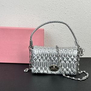 Diamond Chain Bag Pink Designer Bag Women Flap Mini Bag Pleated Sheepskin Crossbody Bag Shoulder Bag Tote Purse Rhinestone Handbag Armpit Bag Woven Handle Hand Bag