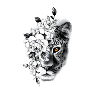 5 estilos de adesivos de tatuagem temporária de leopardo tatuagens de henna para homens arte de flor em flash transferência corporal adesivo de tatuagem tatuagem falsa