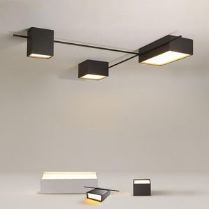 Ceiling Lights Postmodern Light Simple Special Black White LED Geometric Living Dining Bedroom Hall Bar Indoor Hallway Lighting