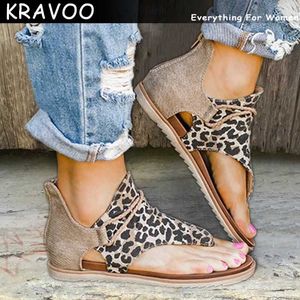 Tofflor Kravoo Women Shoes Leopard Snake Zebra Print Women Sandals Flat Zip Slippers Women Roman Light Flip Flops Sandaler Summer 2023 L230725