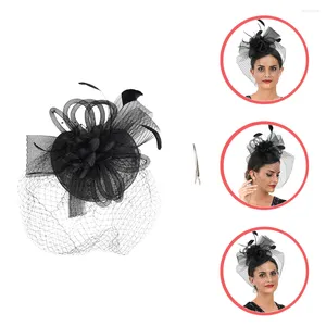 Bandanas Mesh Veil pannband fascinator hattar fascinatorer kvinnor damer 2023 svarta mössa slöjor brudar tea party