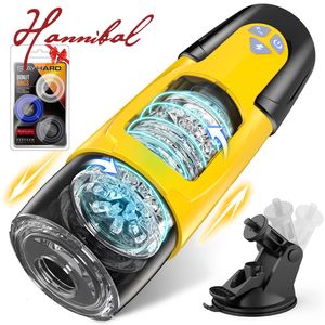 Masturbators Hannibal Automatisk manlig Masturbator Cup Thrushing Roterande penisstimulering Fick Stroker Toys Pussy Adult Sex Toys For Men 230725