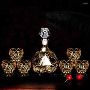 Wine Glasses 7PCS/Set Luxury Various Style Crystal Glass Cup Whiskey And Brandy High Capacity Bar El Party Drinking Ware