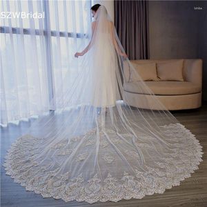 Bridal Veils Arrival Lace Applique White Ivory Cathedral Wedding Long Bride Mariage Sexy Accessories Tocado Novia Braut