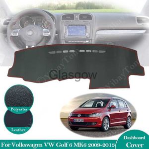 Bil Sunshade för Volkswagen VW Golf 6 MK6 2009 ~ 2013 5K Antislip Leather Mat Dashboard Cover Pad Sunshade DashMat Mattan Accessories 2012 X0725