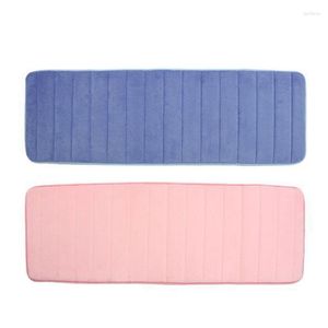 Carpets 2 Pcs 120X40cm Absorbent Nonslip Memory Foam Kitchen Bedroom Door Floor Mat Rug Carpet Dark Blue & Pink