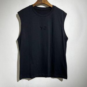 Men's T Shirts Quality Y3 1:1 Letter Logo Print Vest T-shirt Casual Sleeveless Tees Y2k Streetwear Crop Tops Woman Clothes Clothing