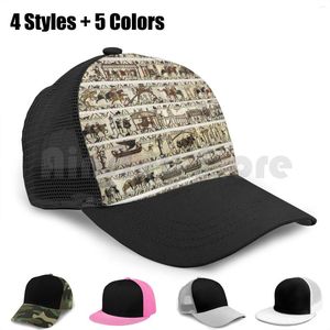 Ball Caps The Bayeux Tapestry Baseball Cap Verstellbare Snapback-Hüte Hip Hop Norman Romanesque Antique Embtoidered Vintage