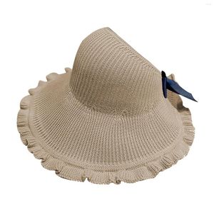 Szerokie brzegowe czapki Brimmed Puste Hat for Female Outdoor Sun Outing Beach Roll Big Water Women Gophers Visor