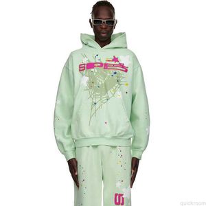Tasarımcı Moda Giyim Erkek Trailtsits SP5der 555555 Nane Yeşil Belini Kazak Pantolon Erkek ve Kadın Günlük Spor Seti