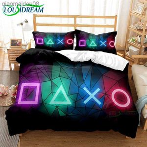 Gamer Controller Fashion Digital Printing Bedding Set Däcke Cover Comporter Bed Single Twin Full Queen Youth Kids Girl Boys Gift L230704