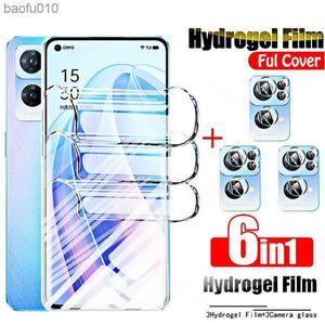 6in1 فيلم Hydrogel Curved for Oppo Reno7 Pro Screen Sharebors Reno 7 Se Lite 7Pro 7Se 5G Phone Protection Camera Lens Not Glass L230619