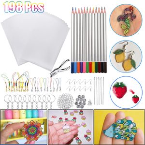 Altri articoli per feste di eventi 33145198 Pz Foglio di plastica termoretraibile Kit Pellicola artistica Portachiavi in carta Fai da te Artigianato da disegno Set per gioielli con orecchini 230725