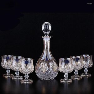 Wine Glasses 7Pcs/Set Various Styles Crystal Glass Cup Whiskey And Brandy High Capacity Bar El Party Home Drinking Ware