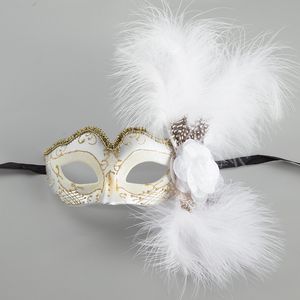 Lady Women Party Flower Feather Mardi Gras Mask Carnival Parade Masquerade kostym bröllop jul födelsedagsdekoration