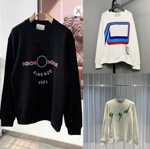 Nowy luksusowy projektant z kapturem 2023 Męskie bluzy Pullover Jumper Cotton Jersey Sweter z G Mirror Print Firenze 1921 Hoodys Pull Femme ucci dla kobiety długie rękaw