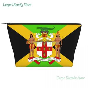 Bolsa de cosméticos com bandeira jamaicana feminina Kawaii Grande capacidade Jamaica Proud Estojo de maquiagem Estojo de beleza Estojo de higiene pessoal