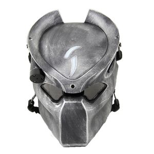 Máscaras de festa Alien Vs Predator Lonely Wolf Mask com lâmpada Wargame Outdoor Tactical Mask Full Face Cs Mask Halloween Party Cosplay Horror Mask 230724