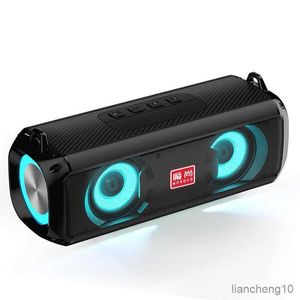 Portable Speakers Portable Bluetooth Speaker LED Lights Sound Stereo Music Player Outdoor Camping Long Battery Life with MIC R230725