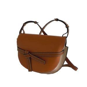 Fashion New Shoulder Leather Bow Saddle Armpit Bag Large 25*17*28 Small 22*14*25 Factory Direct Sales