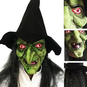 Latex Witch Mask Creepy Scary Party Cosplay Prop Old Witch Dress Up Mask Ghost Monster Masks for Halloween Party Decorations