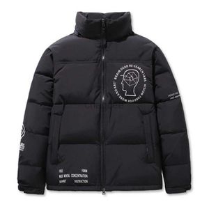 Women's Down Parkas Winter Men's White Duck Down Face Jacket Parkas Couple Human Brain Print Patchwork Pocket Warm Down Puffer Jackets Coats Brand HKD230725