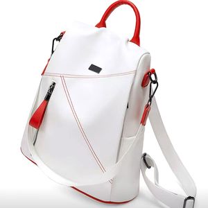 2023 new school bag Korean version simple fashion all soft cowhide large capacity travel bag leather backpack