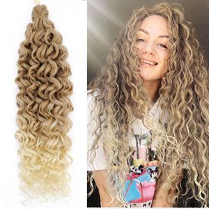 Ozean Welle Flechten Haarverlängerungen Häkeln Zöpfe Synthetisches Haar Hawaii Afro Curl Ombre Lockiges Blondes Wasser Wellenförmiges Geflecht Für Frauen