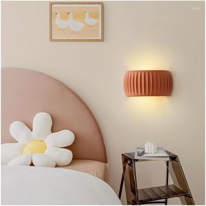 Lâmpada de parede quarto lâmpadas LED de resina de cabeceira simples moderna iluminação interna master sala de estar luzes de fundo