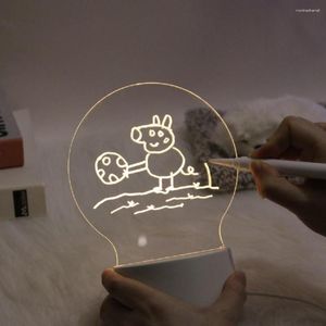 Night Lights Note Board Light Diy Creative Message Holiday With Pen Gift For Kids Girl Girl Girlthday Decoration Lamp