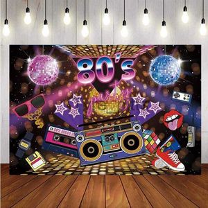 Bakgrundsmaterial 80S vuxenfotografering Bakgrund Disco Lighting Scene Party Photo Studio Bakgrundsdekoration Banner Props X0724