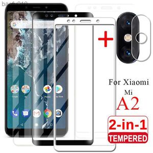 Vetro temperato per fotocamera 2 in 1 per Xiaomi Mi A2 Pellicola protettiva per schermo Xiao Mi A 2 Pellicola protettiva per obiettivo Xiomi MiA2 6x Set M1804D2SG I L230619