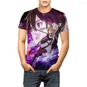 Herr t-skjortor svärd konst online strid kortärmad sommar ungdom casual t-shirt botten skjorta anime tvådimensionella kläder