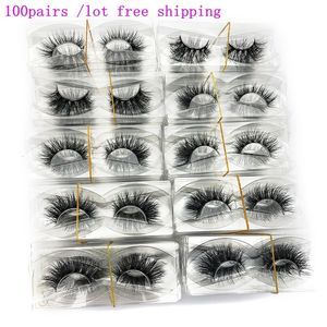 False Eyelashes Mikiwi wholesale 100 pairs/pack 3D Mink Lashes No packaging Full Strip Lashes Mink False Eyelashes custom box Makeup eyelashes 230725
