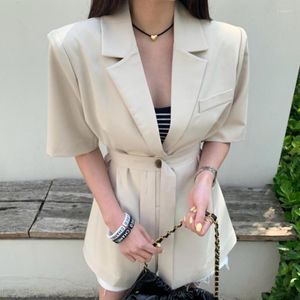 Giacche da donna Coreano Chic East Gate Summer Business Cintura Fibbia di regolazione Tempo libero Temperamento OL Abito corto Kevin Coat