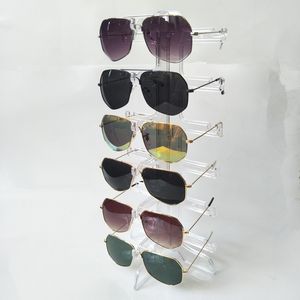 Hexagon Fashion Sonnenbrille Markendesigner Metallrahmen Brille für Damen Herren Klassische Brillen Uv400
