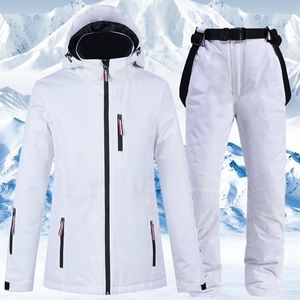 스키닝 자켓 35도 여성 스키 슈트 스노우 보드 재킷 겨울 방풍 방수 방수 스노우웨어 열 및 스트랩 바지 230725