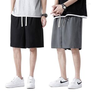 Men's Shorts Summer Men Loose Sports Outdoor Quick Dried Ice Silk Casual Fitness Pants Gym Knee Length Black/White/Gray