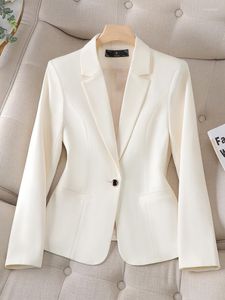 Ternos Femininos Escritório Senhoras Jaqueta Blazer Feminino Preto Bege Azul Marrom Feminino Negócios Vestuário de Trabalho Fino Casaco Formal para o Outono Inverno