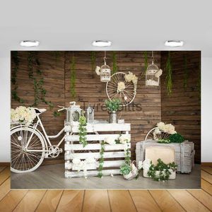 Materiale di base Sfondo di nozze sfondo muro di legno rurale sfondo fiori primavera bianco striscioni di nozze sfondo di San Valentino x0724