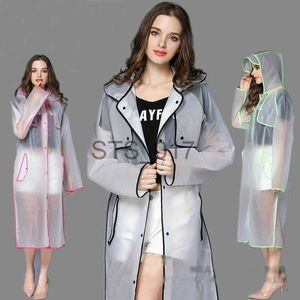 Płaszcz przeciwdeszczowy nowa moda eva kobiety poncho z hat ladies wodoodporne długie półprzezroczyste płaszcz deszczowy płaszcz deszczowy x0724