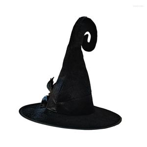 Basker Halloween svart spetsig hatt för män och kvinnor - bred Brim Witch Wizard Carnival Costume Cosplay Party Accessory